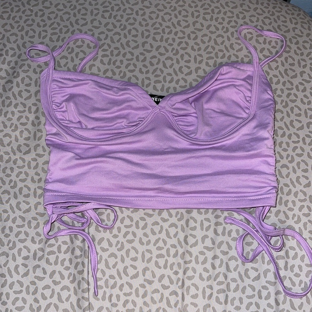 SHEIN Drawstring Ruched Side Bustier